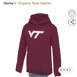 Nike Virginia Tech Youth Medium Kids Hoodie with Logo